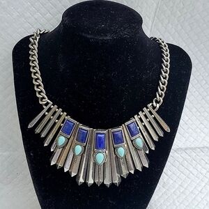 AZTEC TARGET NECKLACE‎ SILVER SPRING SUMMER.NWT